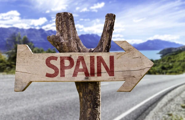 Spain  wooden sign — Stock Photo, Image