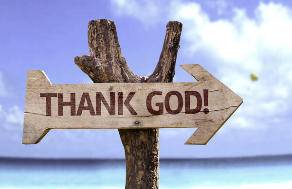Thank God   wooden sign