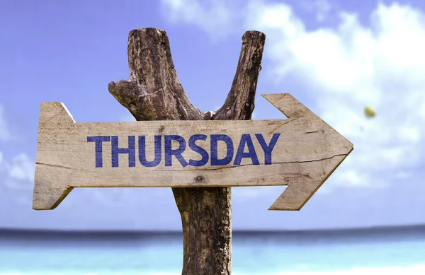 Thursday  wooden sign — Stock Photo, Image