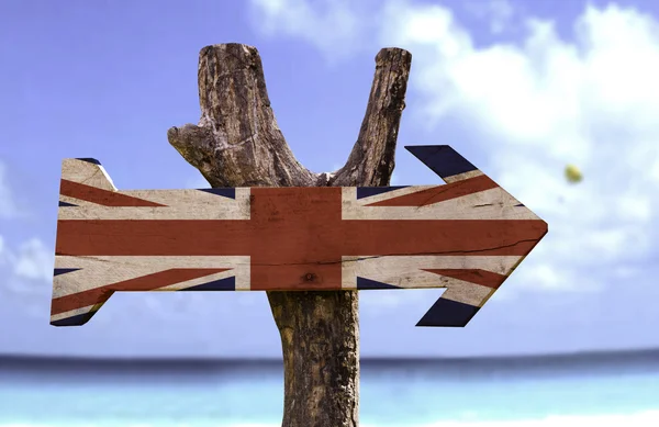Vereinigtes Königreich Holzschild — Stockfoto