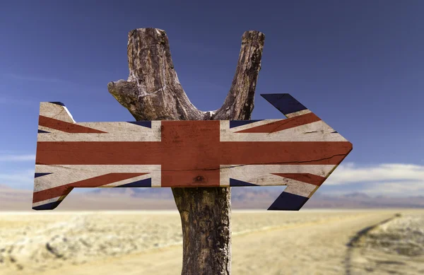 Signo de madera del Reino Unido — Foto de Stock