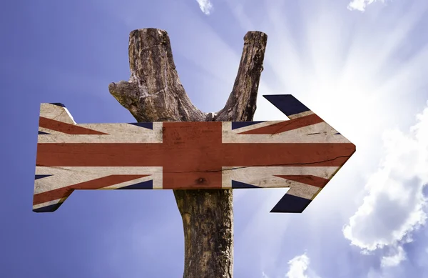 Signo de madera del Reino Unido — Foto de Stock