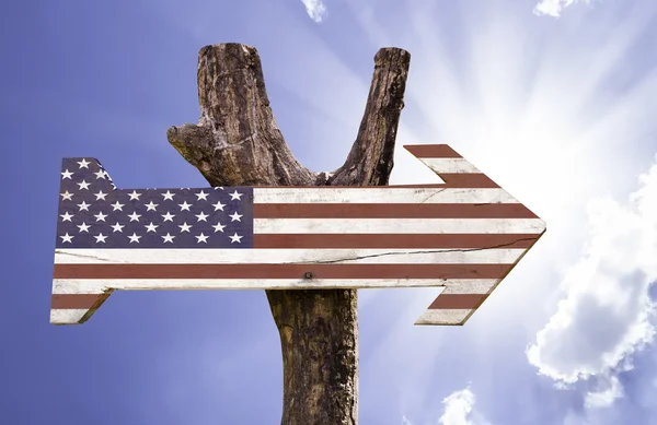 EUA sinal de madeira — Fotografia de Stock