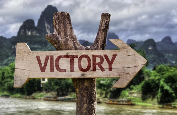 Victory  wooden sign — Stock Photo, Image