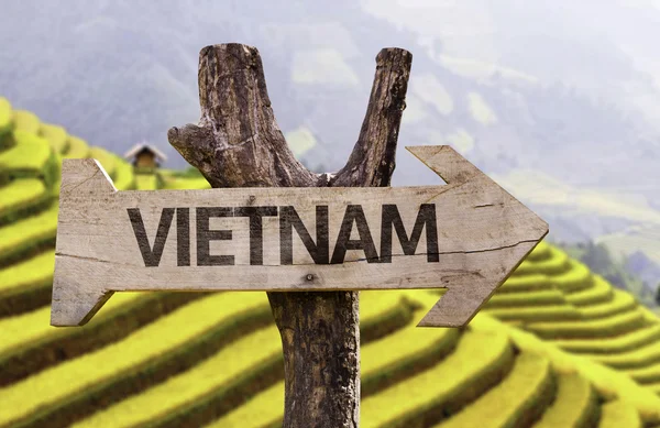 Vietnam Panneau en bois — Photo