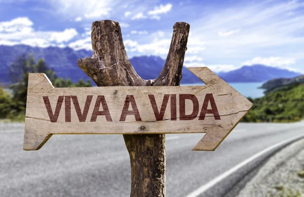Viva A Vida の木製看板 — ストック写真