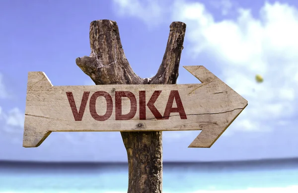 Wodka-Holzschild — Stockfoto