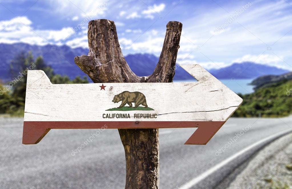 California State wooden sign