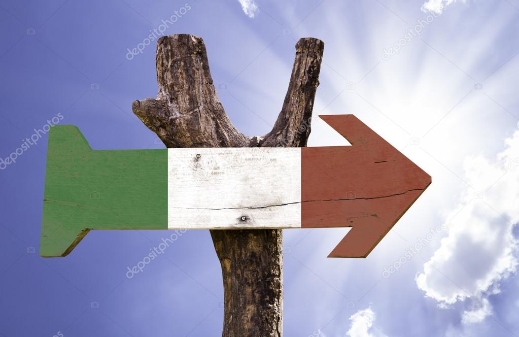 Italy wooden sign