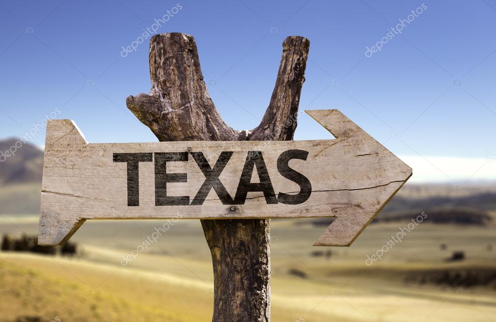 Texas wooden sign with a desert background