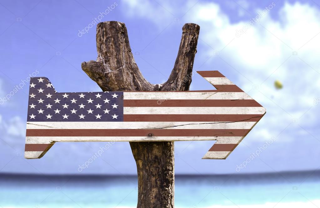 USA wooden sign