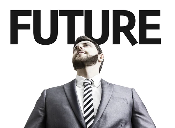 Business man with the text Future in a concept image — Stock Photo, Image