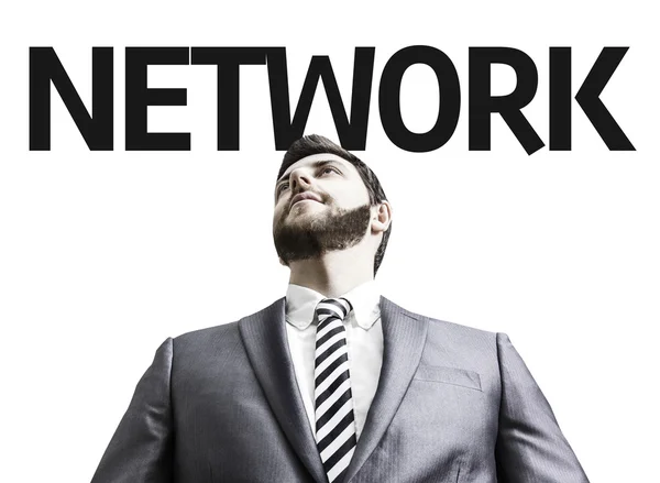 Business man with the text Network in a concept image — Stock Photo, Image