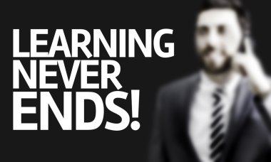 iş adamı asla öğrenme metin içeren bir kavram görüntüde sona erer.