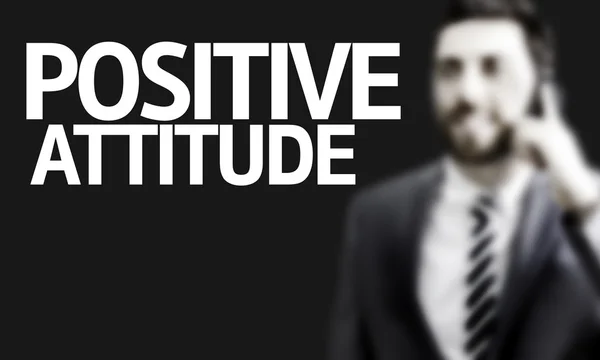 Homme d'affaires avec le texte Attitude positive dans une image de concept — Photo