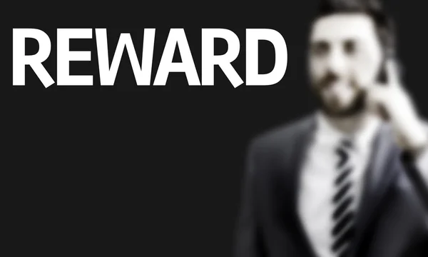 Business man with the text Reward in a concept image — Stock Photo, Image