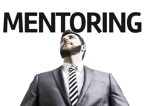 Business man with the text Mentoring in a concept image — Stock Photo, Image