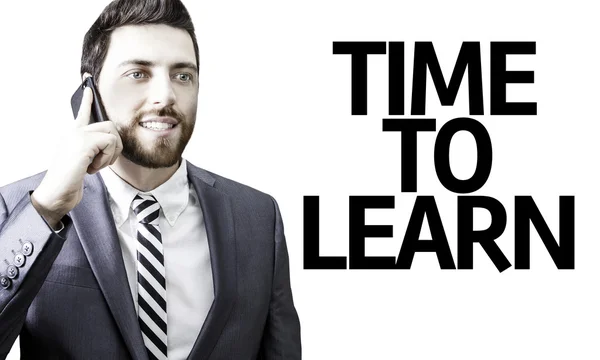 Homem de negócios com o texto Time to Learn in a concept image — Fotografia de Stock