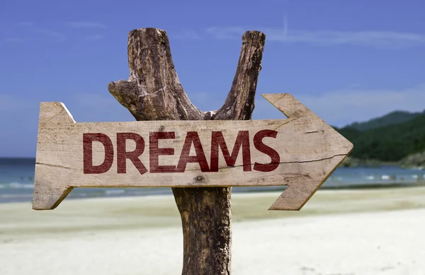 Dreams  wooden sign — Stock Photo, Image
