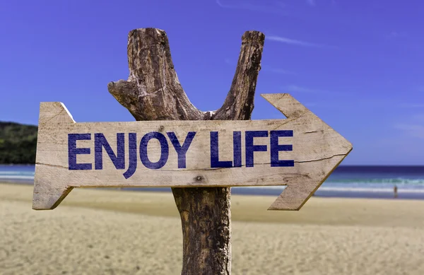 Enjoy Life wooden sign — Stock Photo, Image