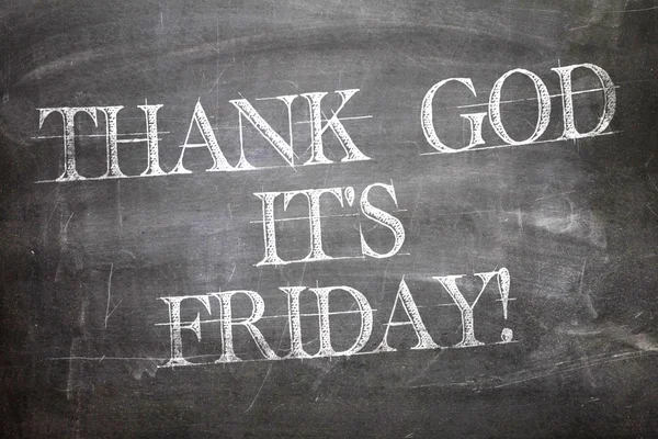 Thank God's It Friday! geschreven aan boord — Stockfoto