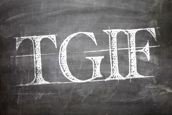 TGIF ditulis di papan — Stok Gambar TGIF ditulis di papan Stok Gambar