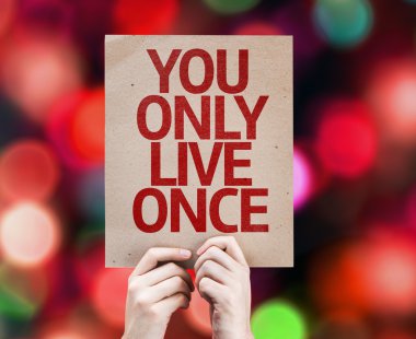 You Only Live Once written on colorful background clipart