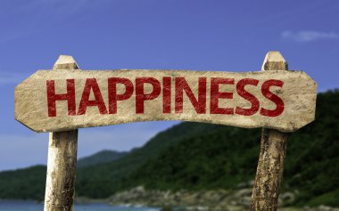 Mutluluk ahşap işareti