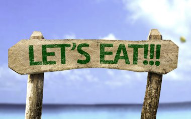 Let's Eat!!! wooden sign clipart