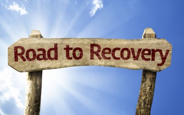 Road to Recovery wooden sign