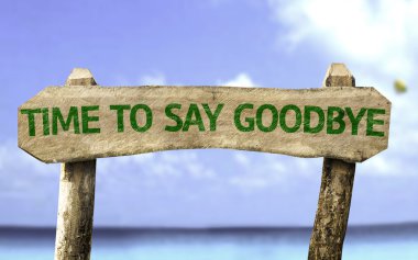 Time To Say Goodbye wooden sign clipart