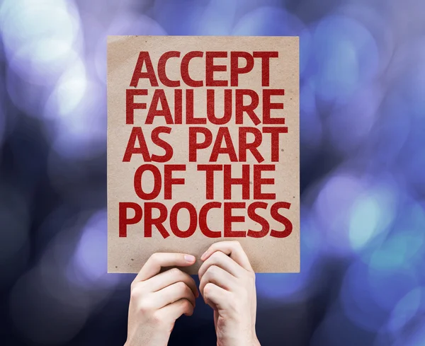 Aceptar el fracaso como parte de la tarjeta de proceso — Foto de Stock