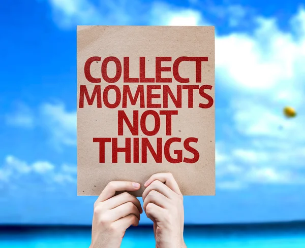 Collect Moments Not Things card — Stock Photo, Image