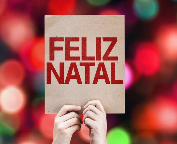 Merry Christmas (In Portuguese) card — Stock Photo, Image