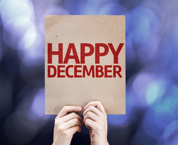 Happy December skrivet på färgstarka bakgrund — Stockfoto