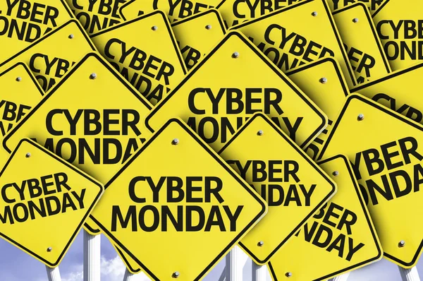 Cyber Monday.Road sign — Stock Photo, Image