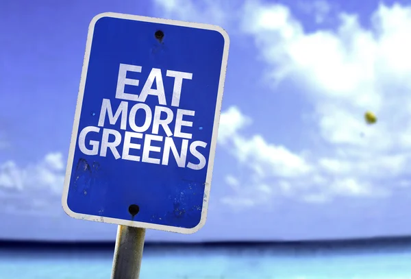Знак "Ешь больше зелени" — стоковое фото