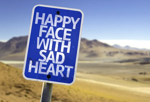 Happy Face With Sad Heart sign — Stock Photo, Image