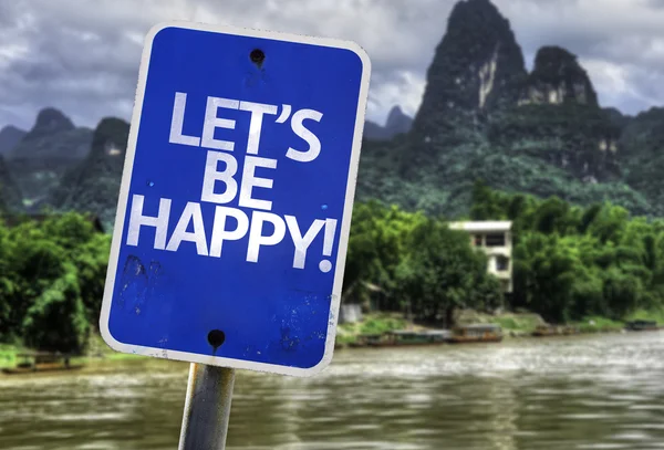 Let's Be Happy sign — Stock Photo, Image