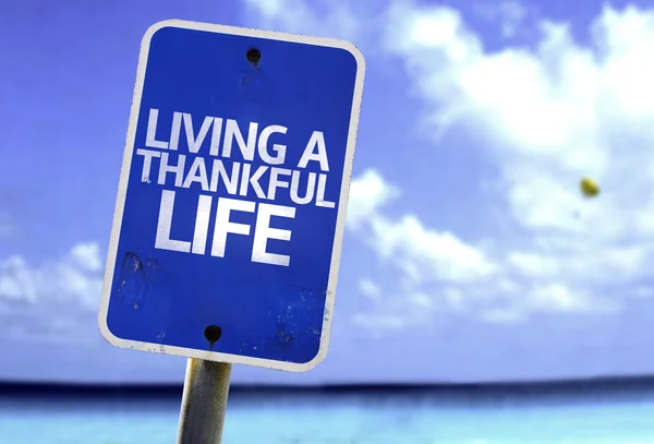 Living a Thankful Life sign — Stock Photo, Image