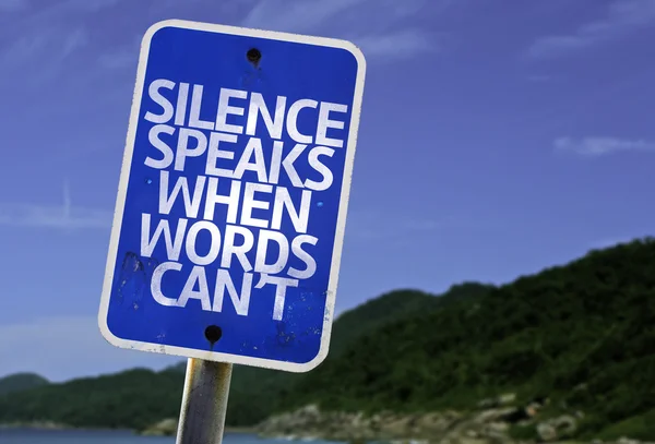 Σιωπή μιλάει όταν λέξεις επίκλισης σημάδι — Φωτογραφία Αρχείου