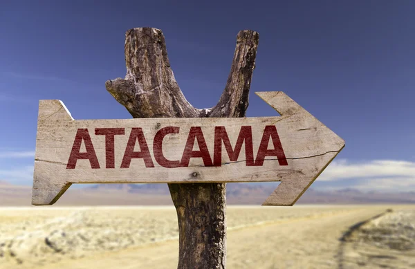 Atacama houten teken — Stockfoto