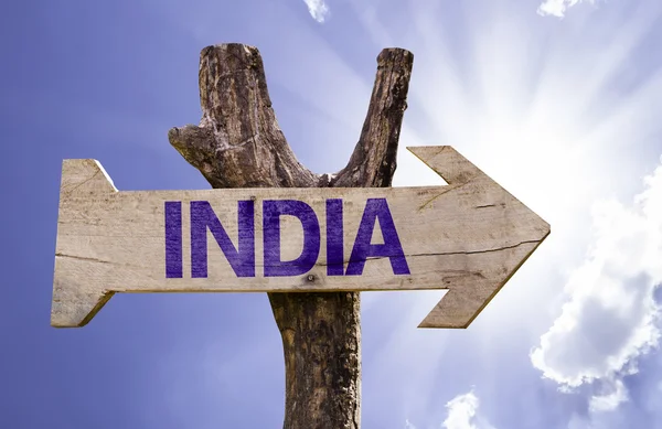 India wooden sign — Stock Photo, Image