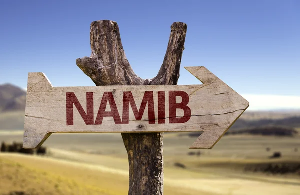 Namib wooden sign — Stock Photo, Image