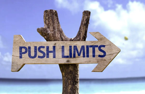 Push Limits wooden sign — Stock Photo, Image