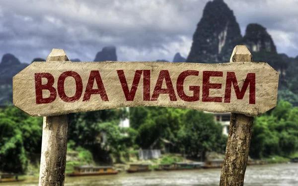 Good Travel (In Portuguese) sign — Stock Photo, Image