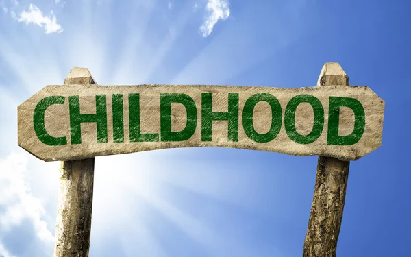 Childhood sign with a beach — Stock Photo, Image