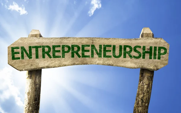 Entrepreneurship wooden sign — Stock Photo, Image