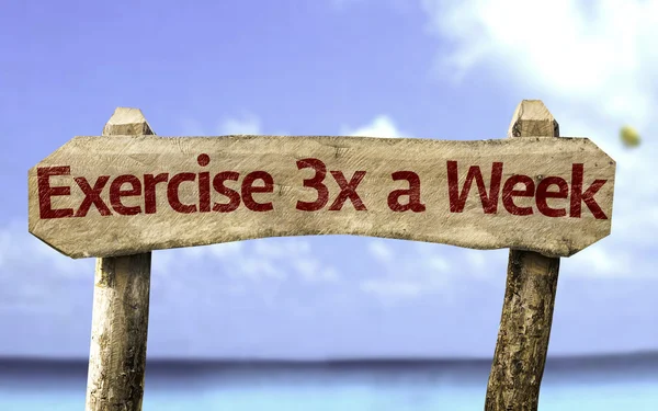 Egzersiz 3 x hafta işareti — Stok fotoğraf