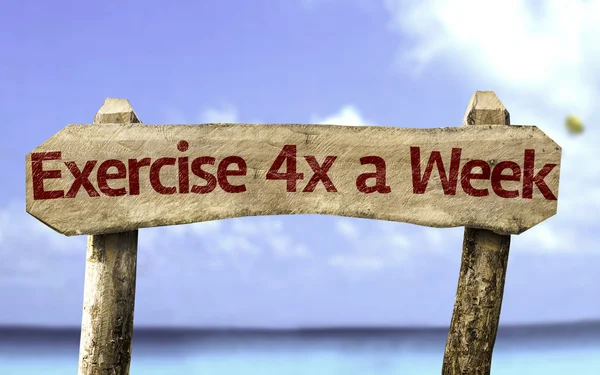 Exercise 4x a Week sign — Stock Photo, Image